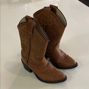 Old West Tan Kids Cowboy Boots
